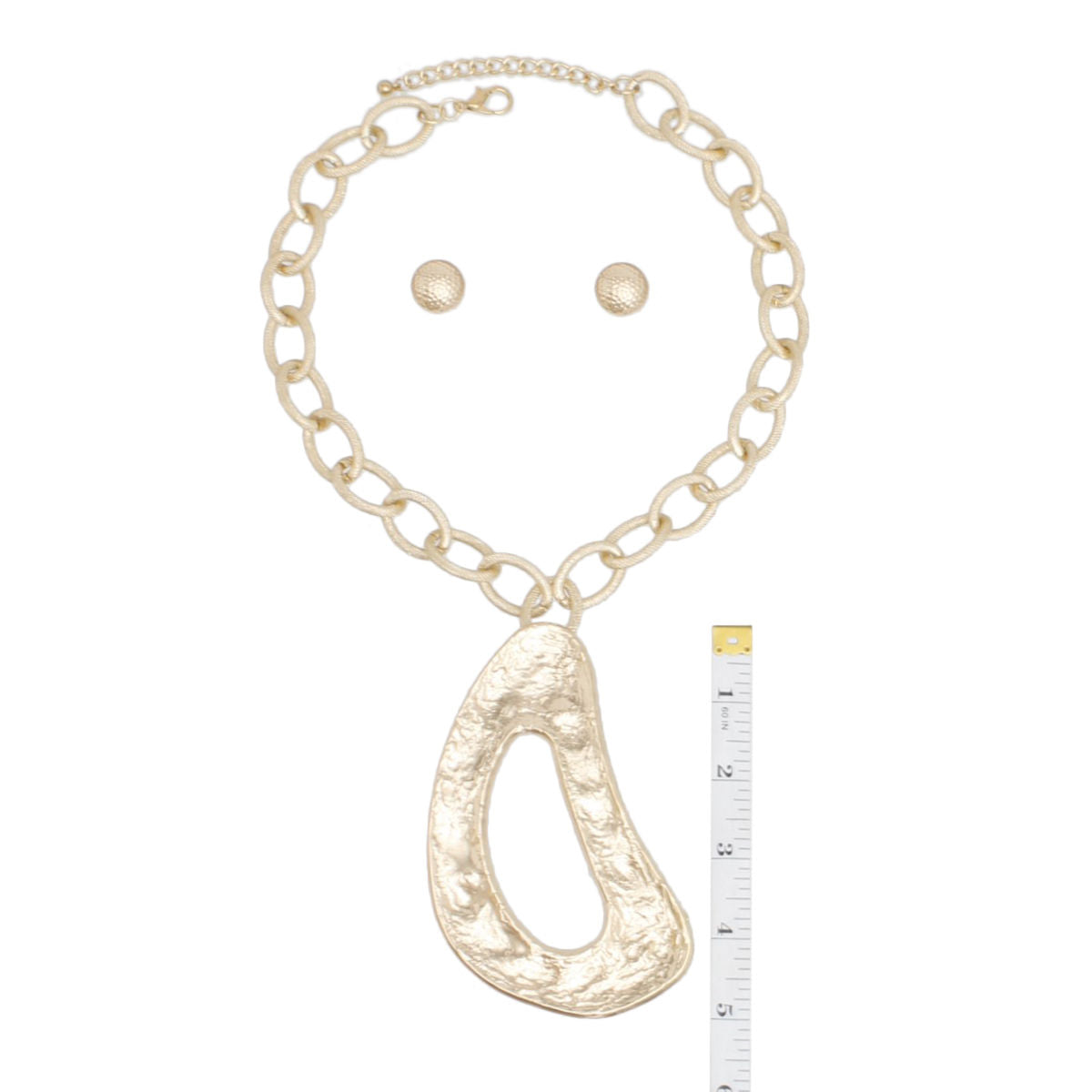 Pendant XL Gold Melted Metal Abstract Necklace