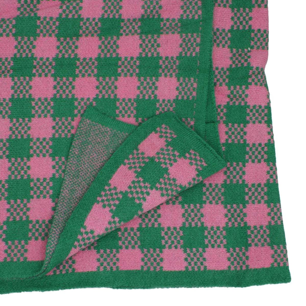 AKA Sorority Pink Green Checkerboard Knit Poncho