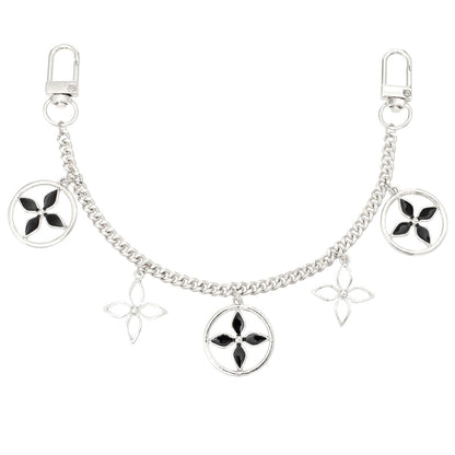 Bag Chain Silver Black Mono Flower Chain for Women