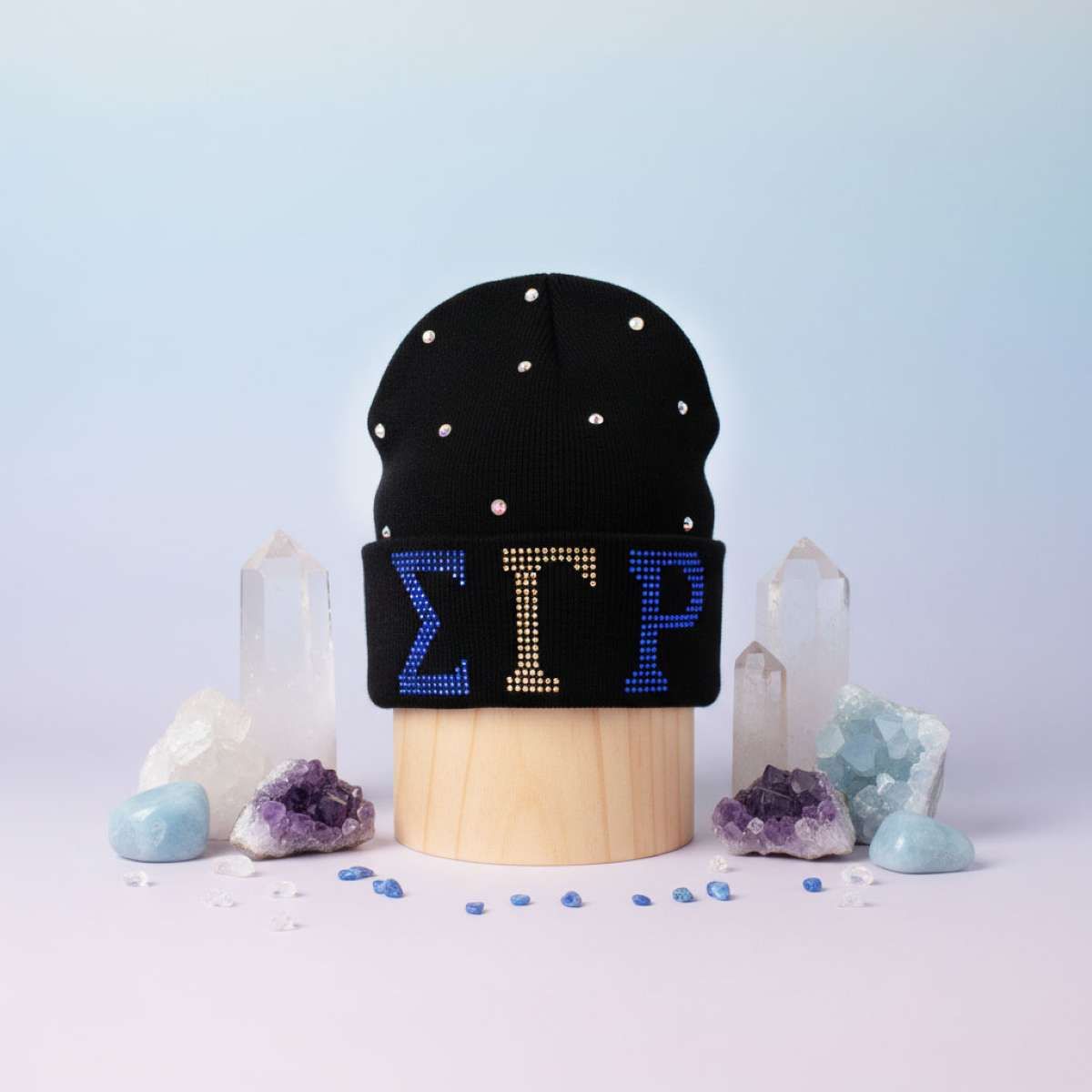 SGRHO Sorority Pride Black Bling Winter Beanie Hat