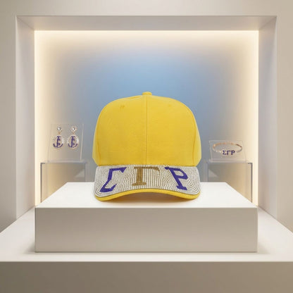 SGRHO Yellow Canvas Greek Brim Baseball Cap