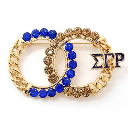 Sigma Gamma Rho Circles Rhinestone Brooch