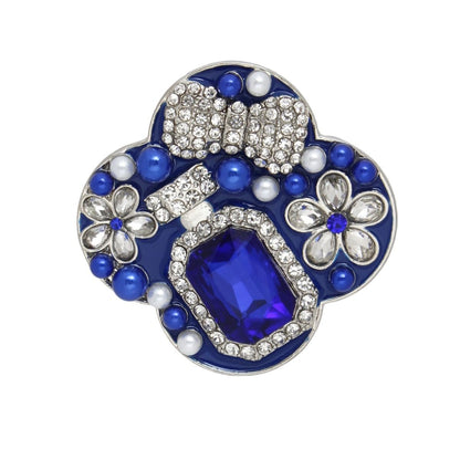 Brooch Couture Clover Blue Glass Perfume Pin