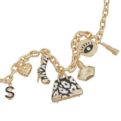 Charm Gold Black Luxe Handbag and Boot Necklace