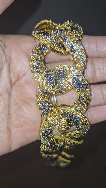 Leopard Bling Chunky Necklace (light weight)