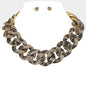 Leopard Bling Chunky Necklace (light weight)