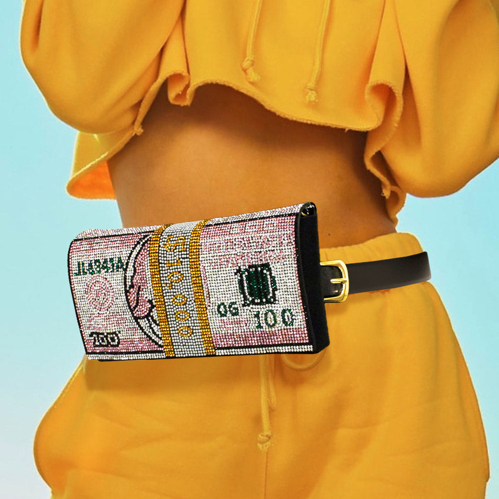 AMPQUEEN Rhinestone Fanny Pack