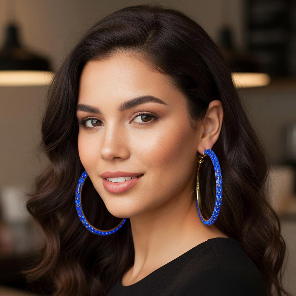 Oversized Rhinestone Hoops