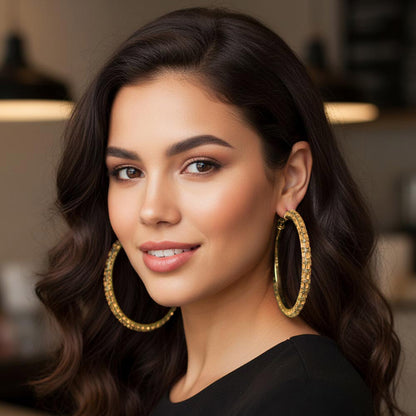 Oversized Rhinestone Hoops