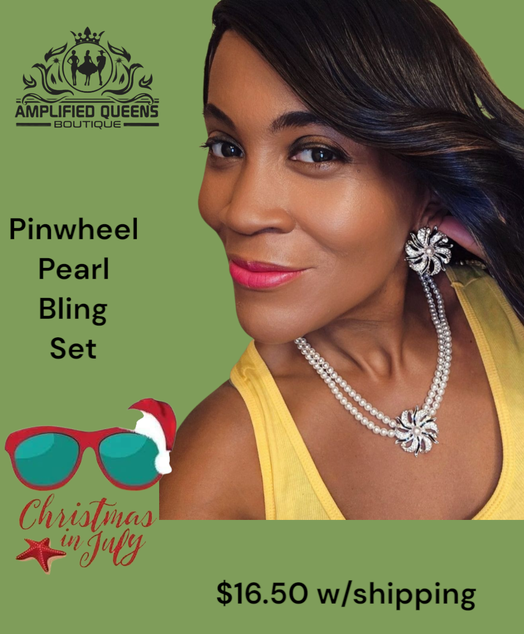 Pinwheel Pearl Bling Set
