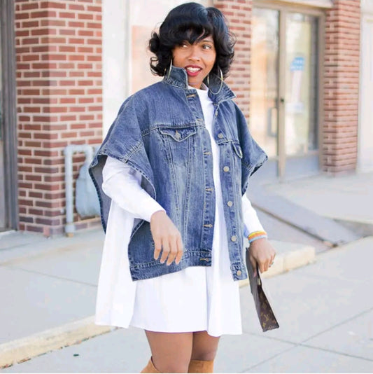 Denim Cloak Vest