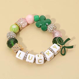 Lucky Bow Charm Stretch Bracelet