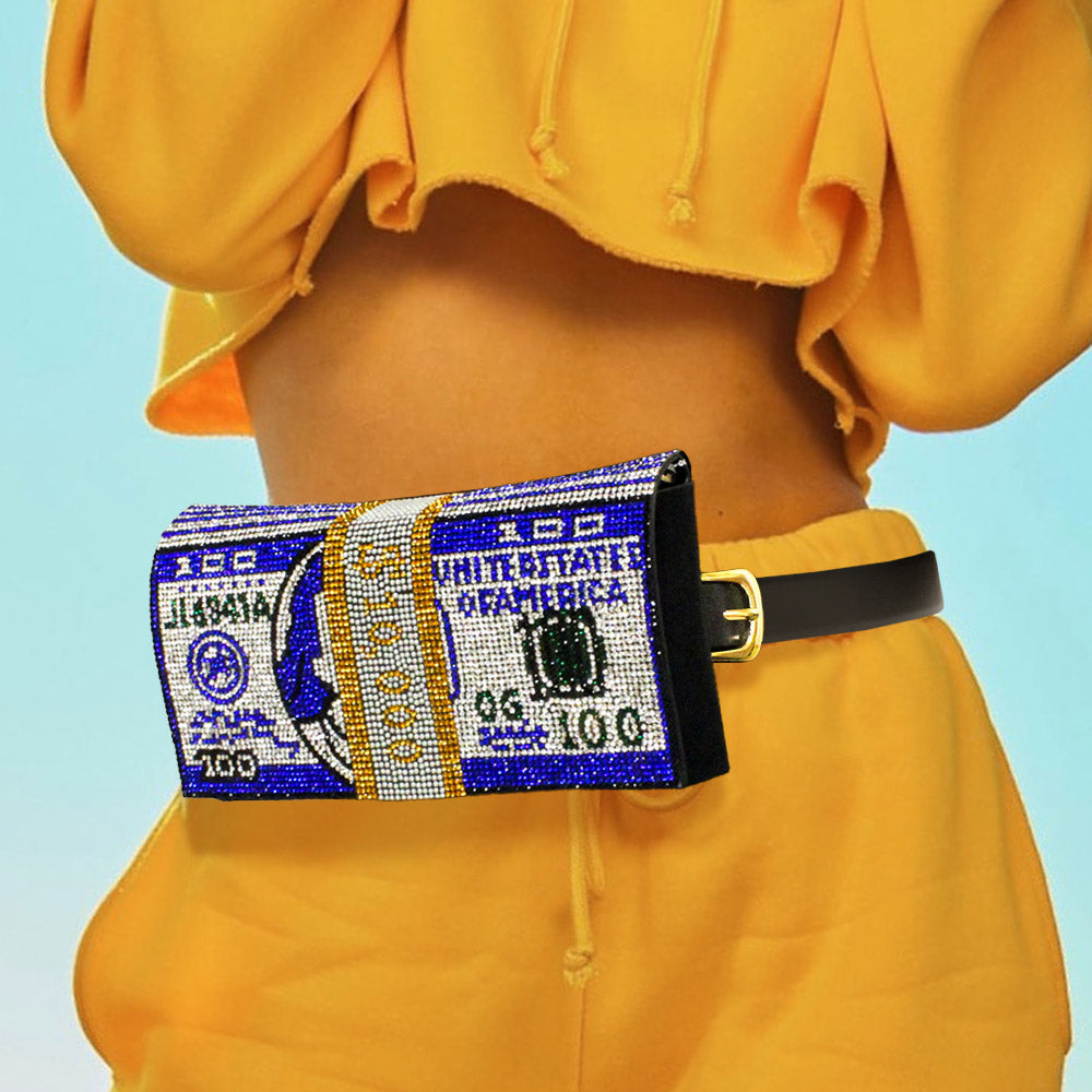 AMPQUEEN Rhinestone Fanny Pack