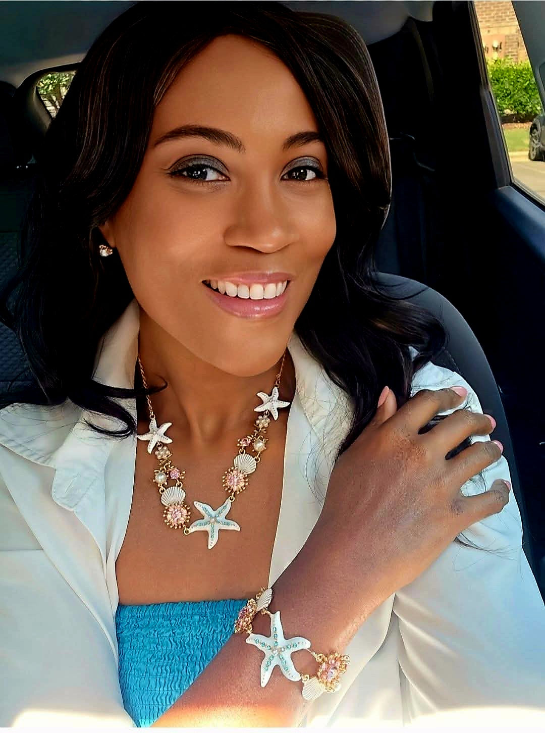 Jeweled Star & Shell Necklace Set